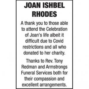 JOAN ISHBEL RHODES